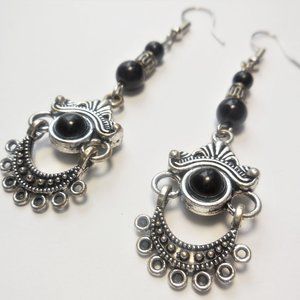 Earrings Dangles Black Beads fashion accessories costume jewelry